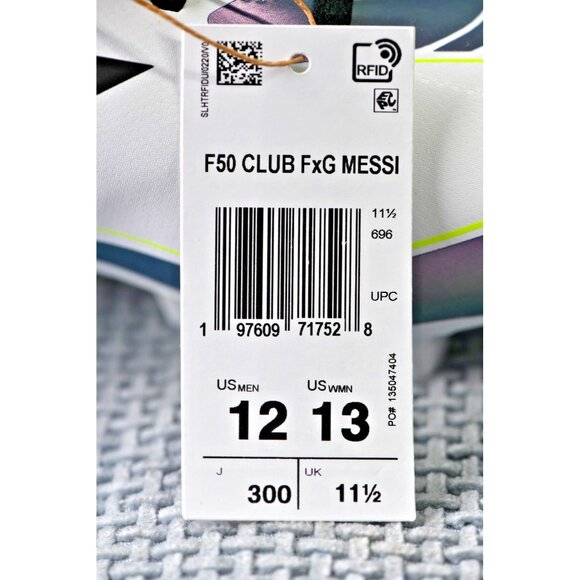 New! Size: 12 Men/13 Women | Adidas F50 Club FXG Messi Football/Soccer Boots